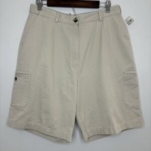 L.L. Bean Boys Youth Size 16 Khaki School‎ Cargo Shorts 280396 Stretch 30" Waist